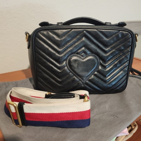 Gucci Black GG Marmont Flap Matelasse - Picture 3 of 11